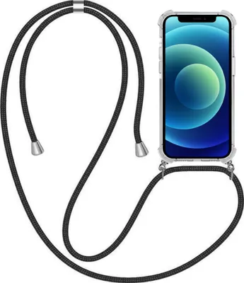 Immagine prodotto di Custodia per iPhone 12/12 Pro con catena per cellulare e bumper - Cover posteriore in TPU antiurto con cinturino - Smartphonica
