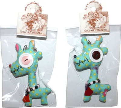 Produktbild von Tier-Anhänger mit Knopfaugen - Giraffe 13 - Tierpüppchen