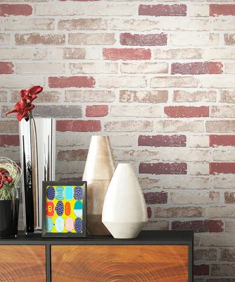 Produktbild von NEWROOM Tapete Beige Vliestapete Mauer - Ziegelstein Modern Rot Braun Stein  Backstein Loft Mauerwerk