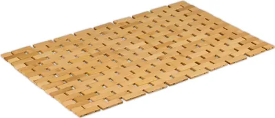 Obrázek produktu pro Relaxdays Koupelnová rohož z bambusu, 60 x 40 cm, protiskluzová sprchová rohož, srolovatelná koupelnová rohož, bambusová koupelnová rohož, přírodní
