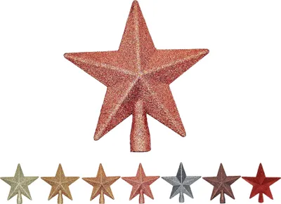 Produktbild von Weihnachtsbaumspitze Dekoration Weihnachten Glitzernd Stern Ca. 18 cm  Rosé Gold