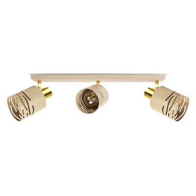Produktbild von LUXOLAR - LED Deckenleuchte 3-flammig Creme/Gold E27 60W - Deckenlampe Schwenkbar für Wohnzimmer, Küchen - Modern, Japandi Design