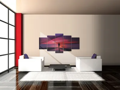 Image de Tableau acoustique Nature 200 x 100 cm Tableaux Mousse acoustique Absorbeur acoustique haute performance Isolation acoustique Toile 5 pièces Tableau mural Acoustique intérieure Isolation acoustique 030112-14