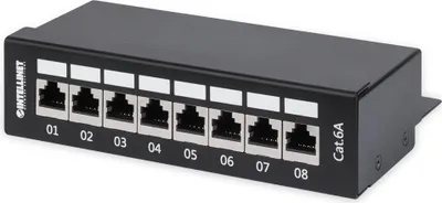 Immagine prodotto di INTELLINET 8-Port Cat6a Patchpanel FTP Desktop schwarz