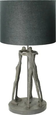 Zdjęcie produktu dla Lampa stołowa "Cali", 36x69cm, ręcznie robiona, marki Boltze, szara/czarna