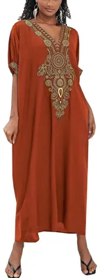 Produktbild von Besticktes Kaftan Kleid für Strand und Freizeitgelegenheiten