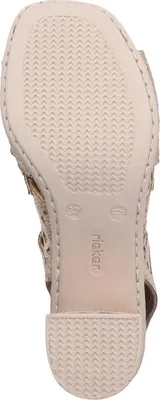 Produktbild von Rieker Damen Sandalette Hochfrontsandale Schaft Cut-Outs und Blockabsatz 64780, Größe:38 EU, Farbe:Mehrfarbig