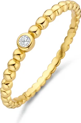 Produktbild von New Bling 9NB-0761-54 Silberring - Damen - Perlen - Zirkonia - 2,7 mm Durchmesser - Größe 54 - Silber - vergoldet (vergoldet/Gold auf Silber)