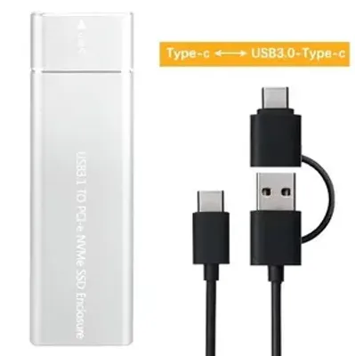 Obrázok produktu pre Externý pevný disk SSD 256 GB USB-C3.1/USB-A s diskom SSD Kingston (0M8PDP3256B-AB1) Silver