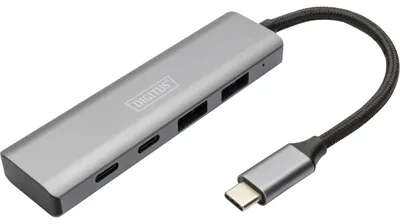 Image de DIGITUS DA-70245 DIGITUS USB-Hub DA-70245 4-fach grau