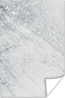 Produktbild von MuchoWow® Poster Marmor - Glitter - Grau 60x90 cm - Wanddekoration