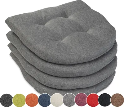 Produktbild von sunnypillow 4er Set Stuhlkissen 40x40 cm Polsterauflage 5cm dick Auflage für Stühle/Bänke in Haus und Garten Sitzkissen Sitzauflage Stuhlauflage Gartenkissen Esszimmerstuhl oder Küche Grau