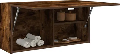 Produktbild von "2026 Promotion" Bad-Wandschrank - Badezimmerschrank - Räuchereiche 80x25x40 cm Holzwerkstoff - Badezimmer CC32043