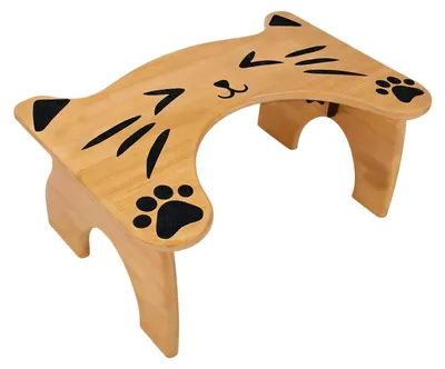 Image de Tabouret de salle de bain en bois ergonomique pour l'utilisation des toilettes