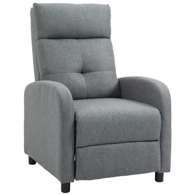 Produktbild von HOMCOM Relaxsessel, Fernsehsessel mit Liegefunktion, TV-Sessel mit Leinenoptik, Gepolstert Liegesessel mit Taschenfederkern, Ruhesessel bis 150 kg belastbar für Wohnzimmer, Grau