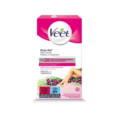 Zdjęcie produktu dla Veet 4053700292455, Pasek do depilacji, Ciało, Nogi, Skóra normalna, 12 szt.