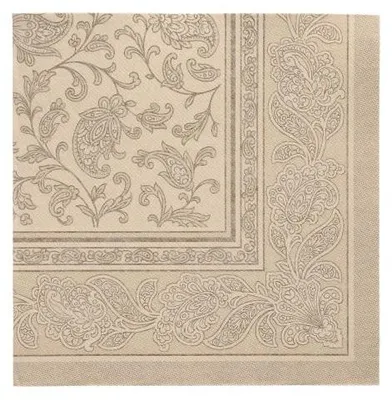 Produktbild von Servietten "ROYAL Collection" 1/4-Falz 40 cm x 40 cm sand "Ornaments"