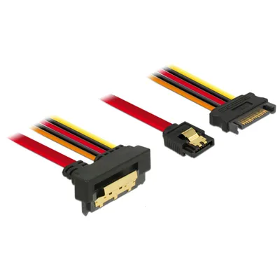 Produktbild von DeLOCK 85229, 0,3 m, SATA III, SATA 7-pin, SATA 22-pin, Weiblich/Weiblich, Schwarz