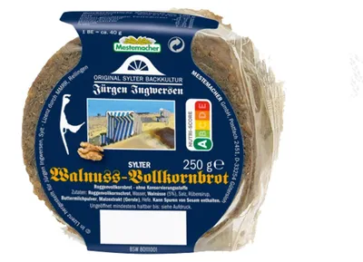 Obrázek produktu pro Mestemacher Sylt Walnut Bread kulatý celozrnný chléb vegetariánský 250g