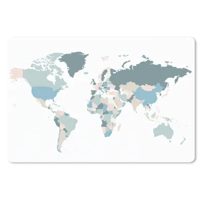 Produktbild von MuchoWow® Schreibtischunterlage Weltkarte - Einfach - Pastell 60x40 cm - XXL Mauspad - Großes Mauspad