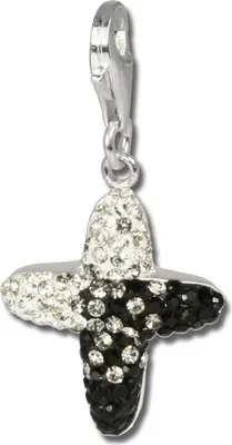 Produktbild von SilberDream schwarz Charm Kreuz Zirkonia 925 Silber Anhänger GSC005