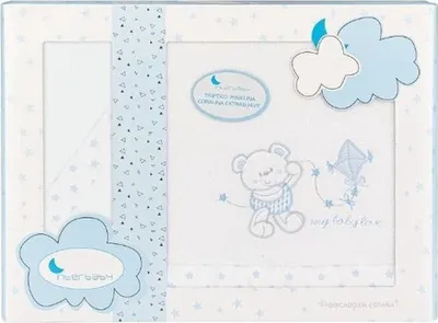 Produktbild von Interbaby Bettwäsche Baby Liebe 106 cm Fleece White/Blue 3-Piece