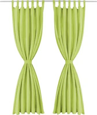 Obrázok produktu pre vidaXL Záclony Micro Satin 2 ks s pútkami 140×225 cm Zelená