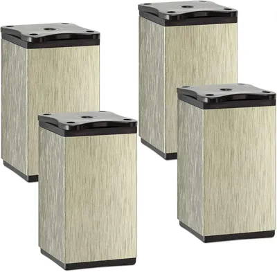 Produktbild von 4er Set Möbelfüße Quebec 80 mm (+ 10 mm) 40 x 40 mm in Edelstahloptik