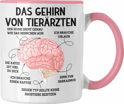 Produktbild von Trendation - Gehirn Tierarzt Tierärztin Geschenk Lustiger Spruch Sprüche Weihnachten Geburtstag (Rosa)