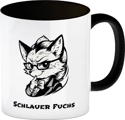 Produktbild von Schlauer Fuchs Manga Kaffeebecher in schwarz