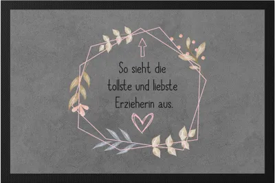 Produktbild von Tollste Erzieherin Sieht So Aus Fußmatte Kindergarten Abschiedsgeschenk Kindergarten Kita