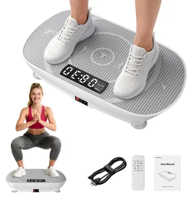 Produktbild von Vibrationsplatte – Mini-Vibrationsplattform mit LED-Display, mit Fernbedienung, für Ganzkörpertraining zu Hause, bis 136 kg