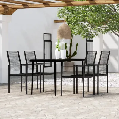 Produktbild von The Living Store 5-tlg. Garten-Essgruppe Schwarz