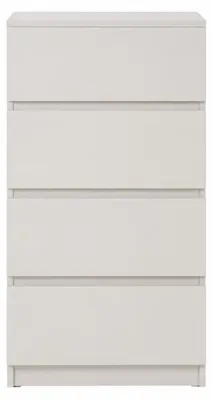 Obrázok produktu pre Komoda s 4 zásuvkami, biela, moderný štýl, nová