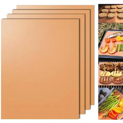 Produktbild von Backmatte und Grillmatte - Wiederverwendbar und hitzebeständig - Für Backofen und Grill - 4 Stück