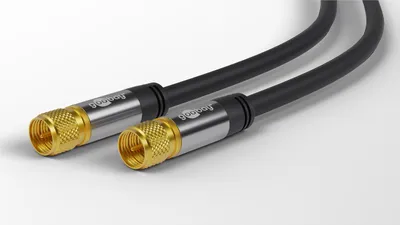 Obrázek produktu pro Goobay 70666 SAT anténní kabel (135 dB typ), 4x stíněný, 3 m, černý - pozlacený, F-konektor > F-konektor