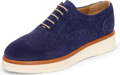Produktbild von H9810 scarpa allacciata donna LA MARTINA woman suede shoes blue