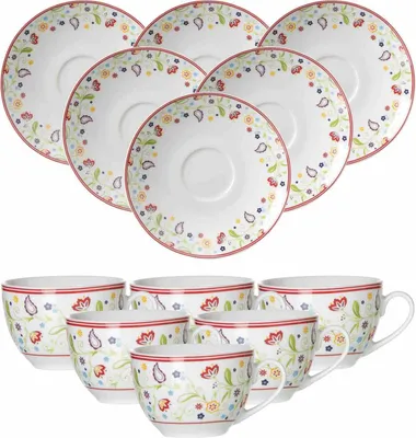 Produktbild von Ritzenhoff & Breker SHANTI Kaffeetasse mit Untertasse 220 ml 6er Set
