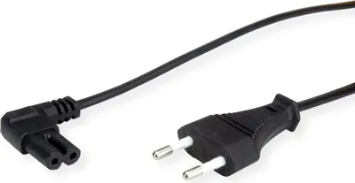 Immagine prodotto di Cavo di rete VALUE da spina piatta Euro a C7 angolare, a 2 poli, nero, 1,8 m