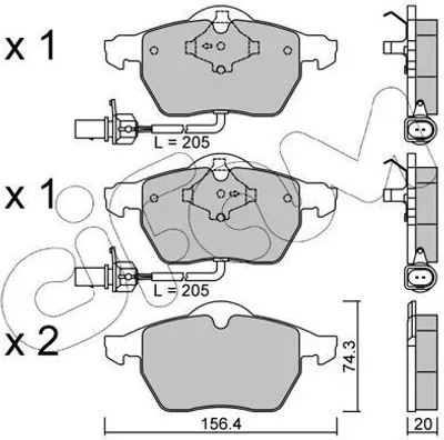 Produktbild von CIFAM Bremsbeläge Satz Vorne Bremsklötze für AUDI A6 Avant (4F5, C6) 822-314-0