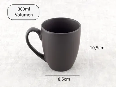 Produktbild von Hanseküche Kaffeebecher Set Groß – Kaffeetassen aus hochwertiger und massiver Keramik, große Henkel, große Becher (Blau Matt)