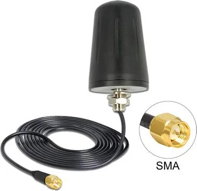 Produktbild von DeLOCK 89534, 3 dBi, 2.4 - 2.5 GHz, 50 Ohm, Omnidirektionale Antenne, SMA, Männlich