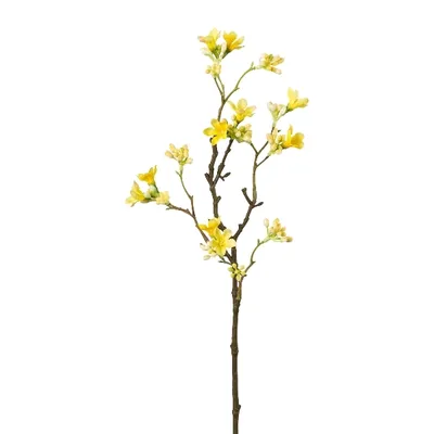 Produktbild von künstlicher Scheinquittenzweig H. 51cm gelb GASPER Kunstblumen WA