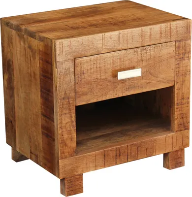 Produktbild von Möbilia Nachttisch | 1 Schublade und 1 Fach | Mango-Holz | B 40 x T 30 x H 40 cm | natur | 23020003 | Serie NACHTKOMMODE