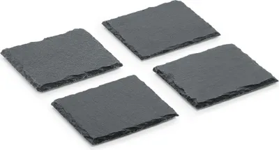 Obrázok produktu pre Sada tanierov z prírodnej bridlice 4 ks 10 x 10 cm Prírodná bridlica