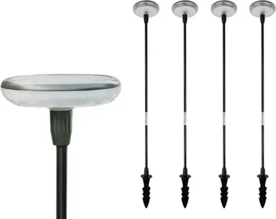 Zdjęcie produktu dla 4x Lampa Wbijana Solarna LED Ogrodowa Słupek Szpikulec Latarnia UFO