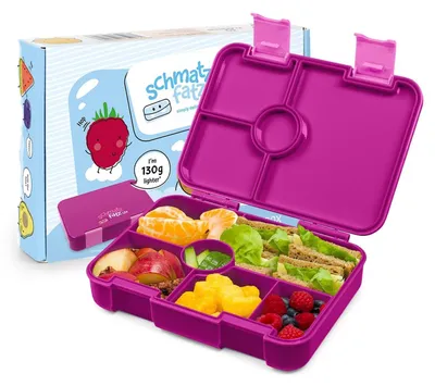 Bentobox für Kinder, 4–6 Fächer, BPA-frei, 350 g, spülmaschinengeeignet