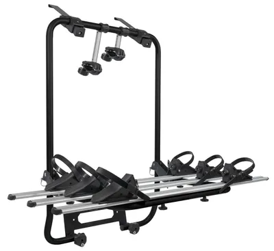 Image de Menabo Shadow Black | Porte-vélos arrière pour 3 vélos, à fixer sur le hayon ou dans le coffre - Aluminium