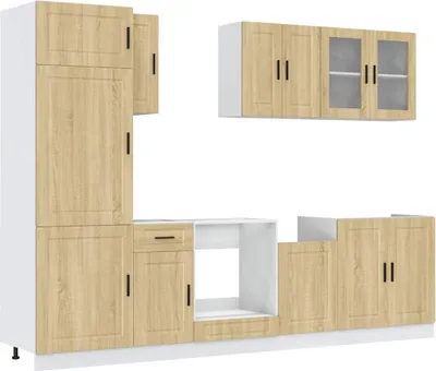 Produktbild von 8-tlg. Küchenschrank-Set Porto Sonoma-Eiche Holzwerkstoff