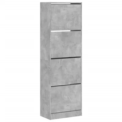 Produktbild von Schuhschrank mit 4 Klappen Betongrau 60x34x187,5 cm